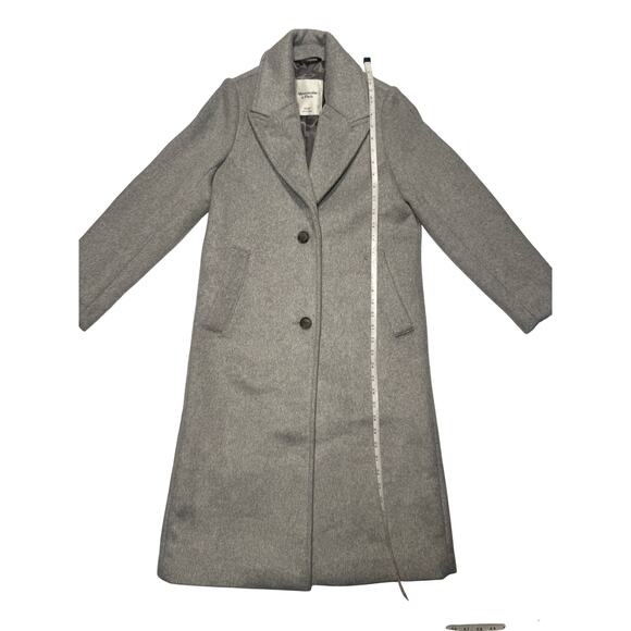 Abercrombie Wool Blend Tailored Coat Gray Women’s XXS Petite Luxury Old Money - Picture 7 of 16
